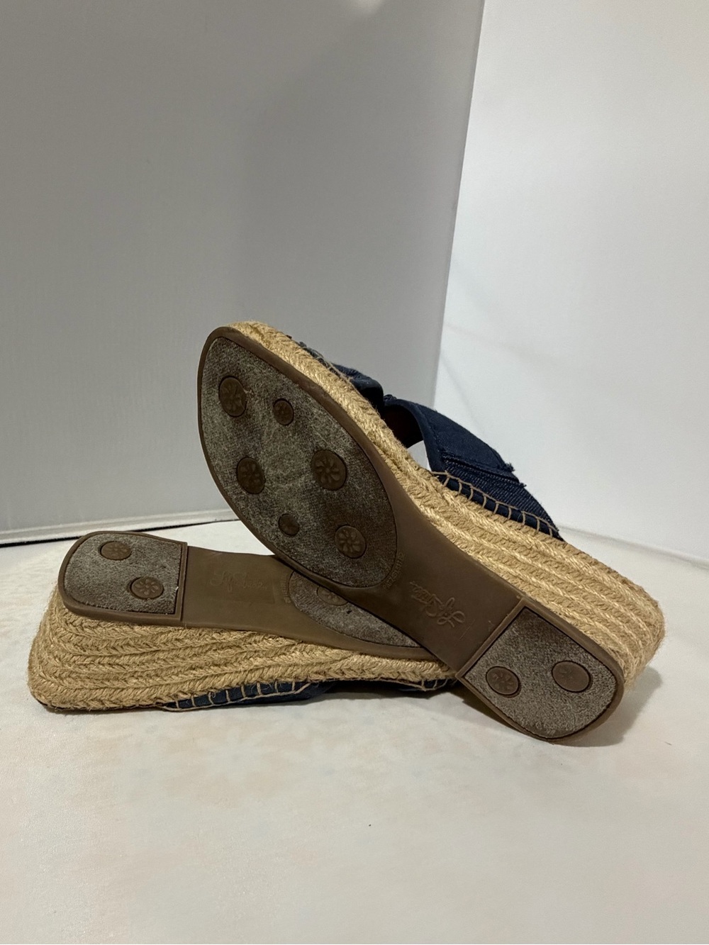 Life Stride Navy Blue Espadrille Wedge‎ Mules - Picture 5 of 6